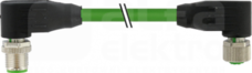 M12/M12 PUR-OB 4x0,5+2x0,25 8,5m zielony Przewód męski kątowy/żeński kątowy ekranowany