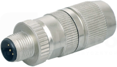 MOSA M12 4P 0,25- 0,34mm2 ETHERNET kod.D Wtyk męski prosty zaciski nożowe ekranowany