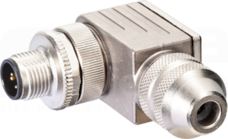 M12 4P max.0,75mm2 6-8mm ETHERNET kod.D Wtyk męski kątowy zaciski śrubowe ekranowany