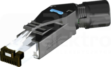 RJ45 45st. 4P Wtyk męski kątowy ekranowany
