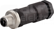 M12 T-COD Wtyk męski prosty