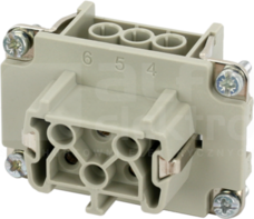 MODLINK HEAVY B6 6-pin 500V 16A Wkładka żeńska złącza
