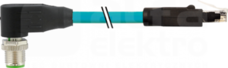 M12/RJ45 TPE 4x2x24AWG SF/UTP kat.5e 7,5m Przewód czujnikowy męski kątowy/męski prosty