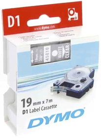 DYMO BIAŁO/PRZEZROCZYSTA TAŚMA D1 19mm*7mb(45810)