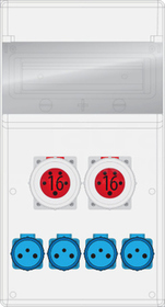 MAX BOX-11S 2x16A/5P 4xGS IP65 Rozdzielnica z tworzywa