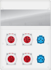 MAX BOX-16S 4x16A/5P IP65 Rozdzielnica z tworzywa