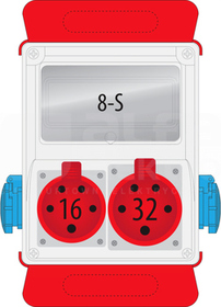 R-BOX 240 8S 16A/5P 32A/5P 2xGS Rozdzielnica z tworzywa