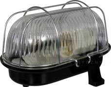 OWALNA 60W E27 IP44 230V czarny Oprawa kanałowa+siatka