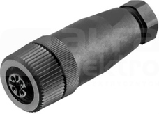 SAIB-5/9-(KV) M12 5P Wtyk żeński prosty