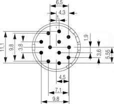 SAI-M23-BE-12-F Złącze wtykowe