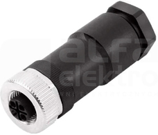 SAIB-3+PE/11-S-COD M12 4P Wtyk żeński prosty