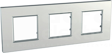 UNICA QUADRO srebrny Ramka 3-krotna