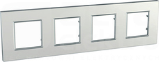 UNICA QUADRO srebrny Ramka 4-krotna