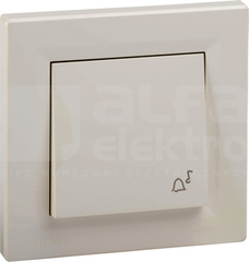 ASFORA IP44 kremowy Przycisk dzwonek z ramką