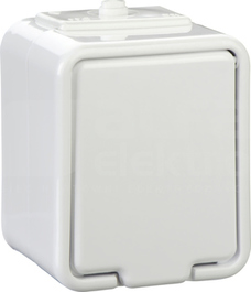 CEDAR SCHUKO IP44 biały Gniazdo sieciowe