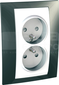 UNICA PLUS 2x2P+Z terra manganowa Gniazdo sieciowe z przesł.