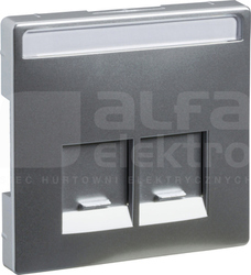 MERTEN DESIGN 2xRJ45 SE aluminium Płytka centralna gniazda komp.