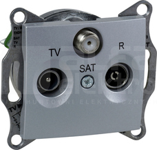 SEDNA 4dB aluminium Gniazdo R/TV/SAT przelotowe