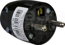 W-131 2P+Z 16A czarny Wtyczka prosta