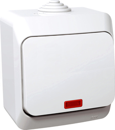 CEDAR PLUS IP44 biały Łącznik 1-bieg.podśw.
