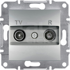 ASFORA 8dB aluminium Gniazdo RTV przelotowe bez ramki