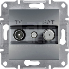 ASFORA 8dB stal Gniazdo TV-SAT przelotowe bez ramki