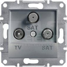 ASFORA 1dB stalowy Gniazdo TV-SAT-SAT końcowe bez ramki