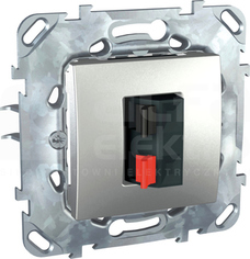 UNICA TOP aluminium Gniazdo głośnikowe 1x