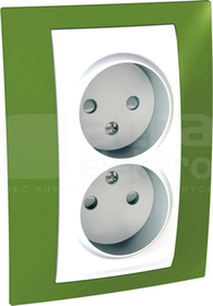 UNICA PLUS 2x2P zieleń pistacjowa Gniazdo sieciowe z przesł.