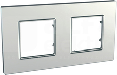 UNICA QUADRO srebrny Ramka 2-krotna
