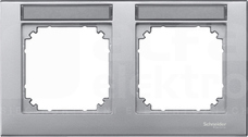 MERTEN M-PLAN aluminium Ramka 2-krotna pozioma z polem opisowym