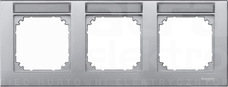 MERTEN M-PLAN aluminium Ramka 3-krotna pozioma z polem opisowym
