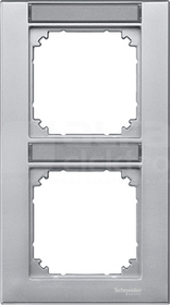 MERTEN M-PLAN aluminium Ramka 2-krotna pionowa z polem opisowym