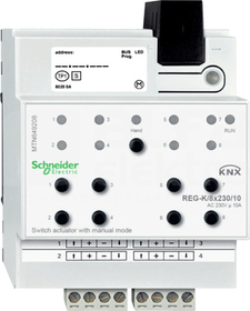 MERTEN KNX 8x230/10 REG-K Aktor załączający uruch.ręcz.