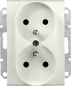 SEDNA 2x2P+Z kremowy Gniazdo sieciowe do ramek