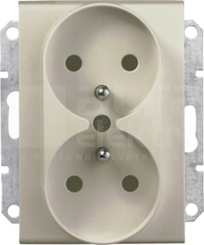 SEDNA 2x2P+Z satyna Gniazdo sieciowe do ramek