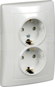 SEDNA 2x2P+Z SCHUKO biały Gniazdo sieciowe