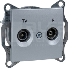 SEDNA aluminium Gniazdo R/TV końcowe