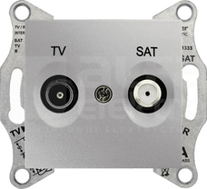 SEDNA 8dB aluminium Gniazdo TV/SAT przelotowe