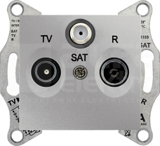SEDNA 8dB aluminium Gniazdo R/TV/SAT przelotowe