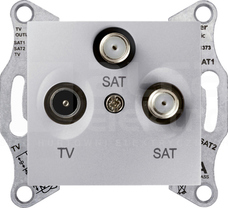 SEDNA aluminium Gniazdo TV/SAT/SAT końcowe