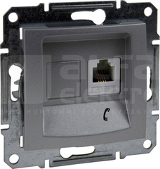 SEDNA RJ11 aluminium Gniazdo telefoniczne