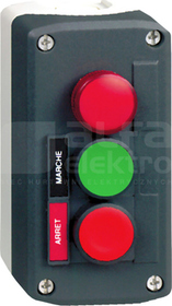 XALD361B Ciemnoszara zielone/czerwone FI22 Przycisk