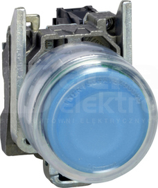 XB4BP61 N/O, NIBIESKI, OKAPT PRZYCISK Z SAMO.POWROTEM