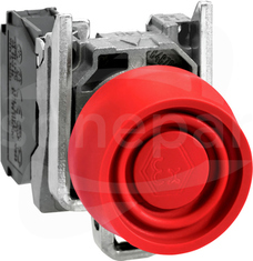 XB4BPS42EX Czerwony Metal owy Przycisk okapturzony samopowrotny bez podświetlenia