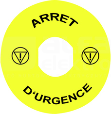 ZBY8130*ARRET D URGENCE ZO ETYKIETA OKRAGLA D90 WYL.BEZ