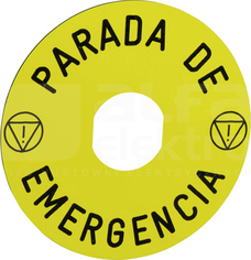 ZBY8430*PARADA DE EMERGENCI ETYKIETA OKRAGLA D90 WYL.BEZ