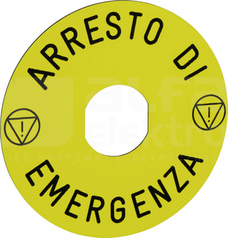 ZBY9630*ARRESTO EMERGENCA ETYKIETA OKRAGLA D60 WYL.BEZ