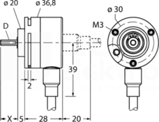 Ri-08S6S-2F500-C 1M Enkoder obrotowy inkrementalny
