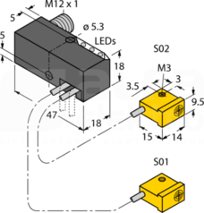 NI2-Q9,5-AP6-0,15-FS4.4X3/S304 Czujnik indukcyjny